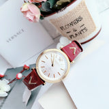 Versace V-Twist Silver Dial Red Leather Strap Watch for for Women - VELS00519 Authentic Buy Shop Now