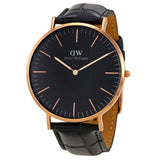 Daniel Wellington Classic Sheffield Black Dial Black Leather Strap Watch For Women - DW00100139 Authentic Buy Shop Now