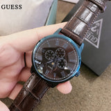 Guess Delancy Analog Brown Dial Brown Leather Strap Watch For Men - W0870G3 Authentic Buy Shop Now