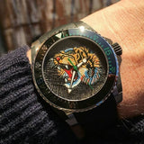 Gucci Dive Tiger Black Dial Black Rubber Strap Watch For Men - YA136318 Authentic Buy Shop Now