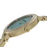 Swarovski Daytime Crystals Turquoise Dial Gold Steel Strap Watch for Women - 5182212 Authentic Buy Shop Now