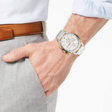 Fossil Dean Chronograph White Dial Silver Steel Strap Watch for Men - FS4795 Authentic Buy Shop Now