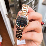 Marc Jacobs Roxy Black Dial Rose Gold Steel Strap Watch for Women - MJ3569 Authentic Buy Shop Now