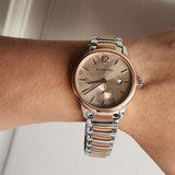Burberry The Classic Rose Gold Dial Two Tone Steel Strap Watch for Women - BU10117 Authentic Buy Shop Now