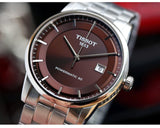 Tissot Luxury Powermatic 80 Brown Dial Silver Steel Strap Watch For Men - T086.407.11.291.00 Authentic Buy Shop Now