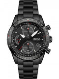 Hugo Boss Pilot Edition Chronograph Black Dial Black Steel Strap Watch for Men - 1513854 Authentic Buy Shop Now