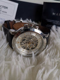 Maserati Ingegno Automatic Black Skeleton Dial Black Leather Strap Watch For Men - R8821119002 Authentic Buy Shop Now
