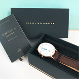 Daniel Wellington Dapper Bristol White Dial Brown Leather Strap Watch For Men - DW00100086 Authentic Buy Shop Now