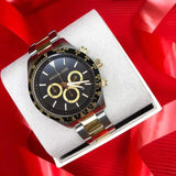 Michael Kors Layton Chronograph Black Dial Two Tone Steel Strap Watch For Men - MK8913 Authentic Buy Shop Now
