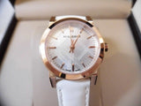 Burberry The City White Dial White Leather Strap Watch for Women - BU9209 Authentic Buy Shop Now