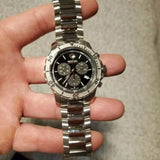 Movado Series 800 Chronograph Black Dial Silver Steel Strap Watch For Men - 2600110 Authentic Buy Shop Now