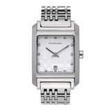 Burberry Heritage Diamond White Dial Silver Stainless Steel Strap Watch for Women - BU1583 Authentic Buy Shop Now