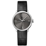 Calvin Klein Grey Dial Black Leather Strap Watch for Women - K2Y2Y1CU Authentic Buy Shop Now