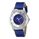 Marc Jacobs Henry Skeleton Blue Dial Blue Leather Strap Watch for Women - MBM1337 Authentic Buy Shop Now