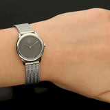 Calvin Klein Minimal Grey Dial Silver Mesh Bracelet Watch for Women - K3M2312X Authentic Buy Shop Now