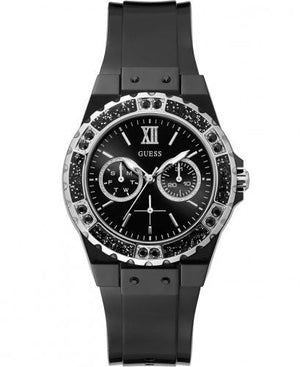 Guess Limelight Diamonds Black Dial Black Rubber Strap Watch for Women - GW0041L5 Authentic Buy Shop Now