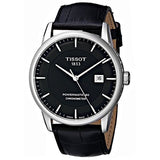 Tissot T Classic Luxury Powermatic 80 Black Dial Black Leather Strap Watch For Men - T086.408.16.051.00 Authentic Buy Shop Now