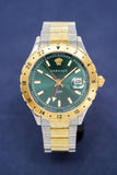Versace Hellenyium GMT Green Dial Two Tone Steel Strap Watch for Men - V11050015 Authentic Buy Shop Now