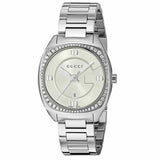 Gucci GG2570 Diamonds White Dial Silver Steel Strap Watch For Women - YA142506 Authentic Buy Shop Now
