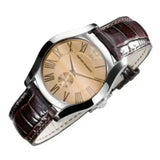Emporio Armani Classic Quartz Beige Dial Brown Leather Strap Watch For Men - AR0646 Authentic Buy Shop Now