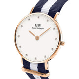 Daniel Wellington Classy Glasgow White Dial Two Tone Nylon Strap Watch For Women - DW00100078 Authentic Buy Shop Now