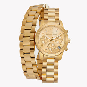 Michael Kors Runway Chronograph Analog Gold Dial Gold Steel Strap Watch for Women - MK7452 Authentic Buy Shop Now