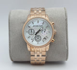 Michael Kors Damen White Dial Rose Gold Steel Strap Watch for Women - MK5026 Authentic Buy Shop Now