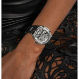 Guess Duchess Crystals Silver Dial Black Silicon Strap Watch For Women - GW0619L1 Authentic Buy Shop Now