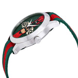 Gucci Le Marche des Merveilles Red & Green Dial Red & Green Nylon Strap Unisex Watch - YA1264060 Authentic Buy Shop Now