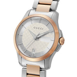 Gucci G Timeless Silver Dial Two Tone Steel Strap Watch For Women - YA126528 Authentic Buy Shop Now
