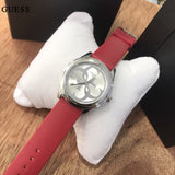 Guess G-Twist Silver Dial Red Rubber Strap Watch for Women - W0911L9 Authentic Buy Shop Now