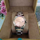 Burberry The City Pink Dial Silver Steel Strap Watch for Women - BU9124 Authentic Buy Shop Now