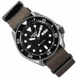 Seiko 5 Sport Automatic Black Dial Green Nylon Strap Watch For Men - SRPD65K4 Authentic Buy Shop Now