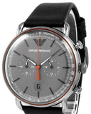 Emporio Armani Aviator Grey Dial Grey Leather Strap Watch For Men - AR11168 Authentic Buy Shop Now