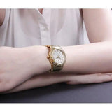 Guess Siren Diamonds Silver Dial Gold Steel Strap Watch for Women - W0442L2 Authentic Buy Shop Now