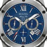 Bulova Marine Star Blue Dial Black Silicone Strap Watch for Men - 98B258 Authentic Buy Shop Now