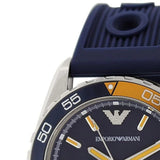Emporio Armani Sportivo Chronograph Quartz Blue Dial Blue Rubber Strap Watch For Men - AR6045 Authentic Buy Shop Now