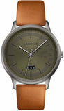 Lacoste Madrid Green Dial Brown Leather Strap Watch for Men - 2011035 Authentic Buy Shop Now