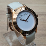 Marc Jacobs Blade White Dial White Leather Strap Watch for Women - MBM1201 Authentic Buy Shop Now
