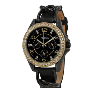 Fossil Riley Black Dial Black Leather Strap Watch for Women - ES3696 Authentic Buy Shop Now