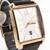 Calvin Klein Window Silver Dial Brown Leather Strap Watch for Men - K2M21620 Authentic Buy Shop Now