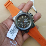 Michael Kors Dylan Chronograph Grey Dial Orange Rubber Strap Watch for Men - MK8296 Authentic Buy Shop Now