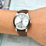 Tissot Gentleman Silver Dial Brown Leather Strap Watch For Men - T127.410.16.031.00 Authentic Buy Shop Now