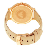 Emporio Armani Kappa Rose Gold & White Dial Beige Nude Leather Strap Watch For Women - AR2510 Authentic Buy Shop Now