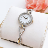 Bulova Analog Crystals Mother of Pearl Dial Silver Steel Strap Watch for Women - 98X109 Authentic Buy Shop Now