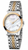 Gucci G Timeless Diamonds Mother of Pearl Dial Two Tone Mesh Bracelet Watch For Women - YA126514 Authentic Buy Shop Now