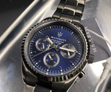 Maserati Competizione Blue Dial Grey Steel Strap Watch For Men - R8853100019 Authentic Buy Shop Now