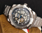 Fossil Bronson Automatic Skeleton Black Dial Grey Steel Strap Watch for Men - ME3218 Authentic Buy Shop Now