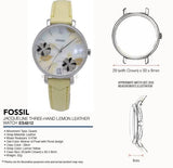 Fossil Jacqueline Three-Hand White Dial Yellow Leather Strap Watch for Women - ES4812 Authentic Buy Shop Now
