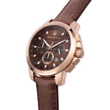 Maserati Successo Brown Dial Brown Leather Strap Watch For Men - R8871621004 Authentic Buy Shop Now